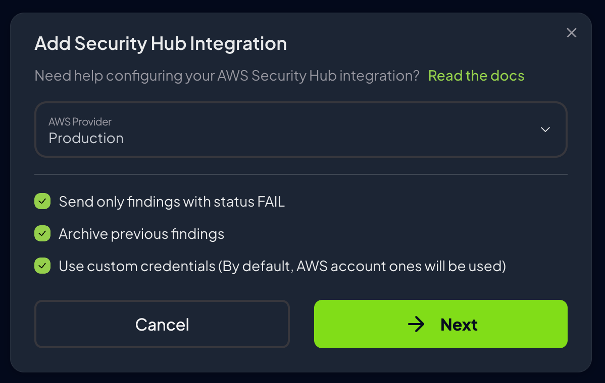 Integration settings