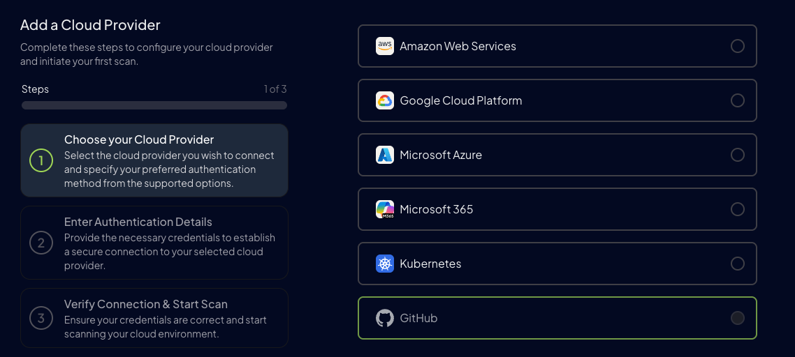 Select GitHub