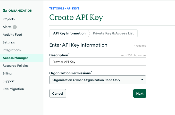 Create API Key